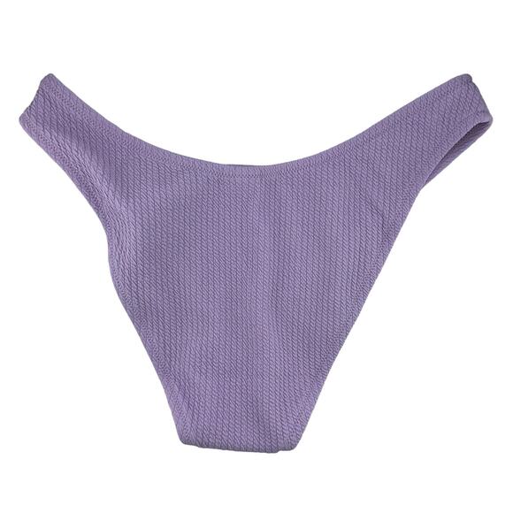 J. Crew Curved Waist Cheeky Bikini Bottom in Purple Size Large NWT - Picture 2 of 3